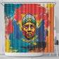 Amilcar Cabral Shower Curtain Armed Activist Quote Raised Fist African Liberation Tribute - Colorful Paint Stroke - African Pride