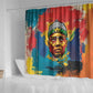 Amilcar Cabral Shower Curtain Armed Activist Quote Raised Fist African Liberation Tribute - Colorful Paint Stroke - African Pride
