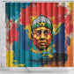 Amilcar Cabral Shower Curtain Armed Activist Quote Raised Fist African Liberation Tribute - Colorful Paint Stroke - African Pride