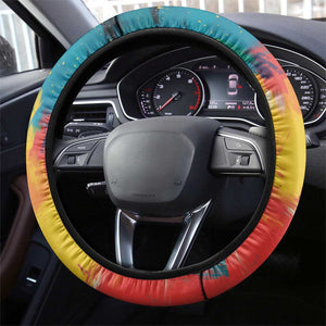 Amilcar Cabral Steering Wheel Cover Armed Activist Quote Raised Fist African Liberation Tribute - Colorful Paint Stroke - African Pride