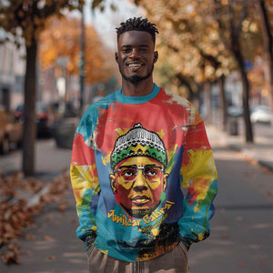 Amilcar Cabral Sweatshirt Armed Activist Quote Raised Fist African Liberation Tribute - Colorful Paint Stroke - African Pride