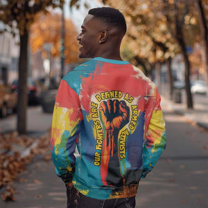 Amilcar Cabral Sweatshirt Armed Activist Quote Raised Fist African Liberation Tribute - Colorful Paint Stroke - African Pride