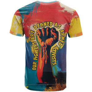 Amilcar Cabral T shirt Armed Activist Quote Raised Fist African Liberation Tribute - Colorful Paint Stroke - African Pride