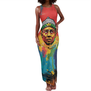 Amilcar Cabral Tank Maxi Dress Armed Activist Quote Raised Fist African Liberation Tribute - Colorful Paint Stroke - African Pride