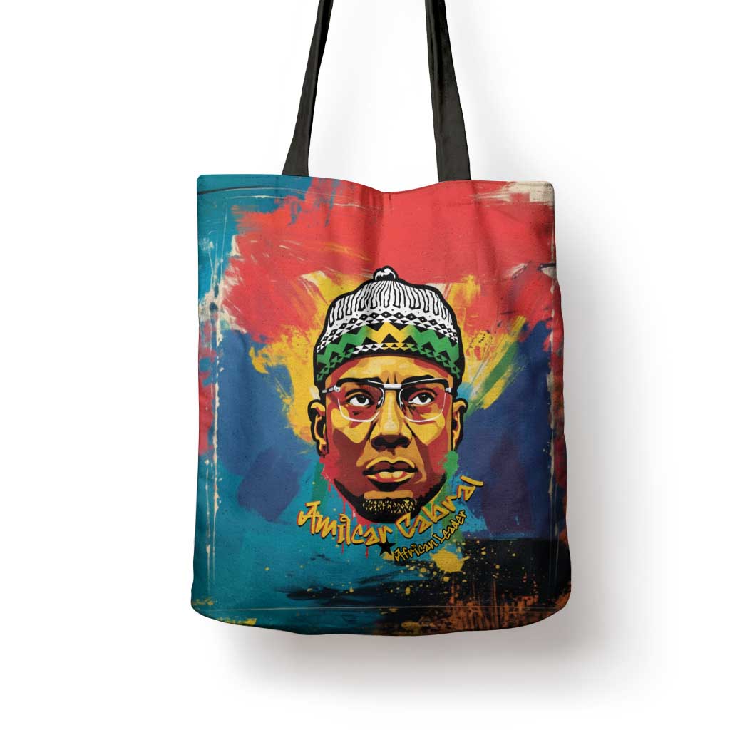 Amilcar Cabral Tote Bag Armed Activist Quote Raised Fist African Liberation Tribute - Colorful Paint Stroke - African Pride