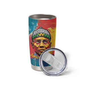 Amilcar Cabral Tumbler Cup Armed Activist Quote Raised Fist African Liberation Tribute - Colorful Paint Stroke - African Pride