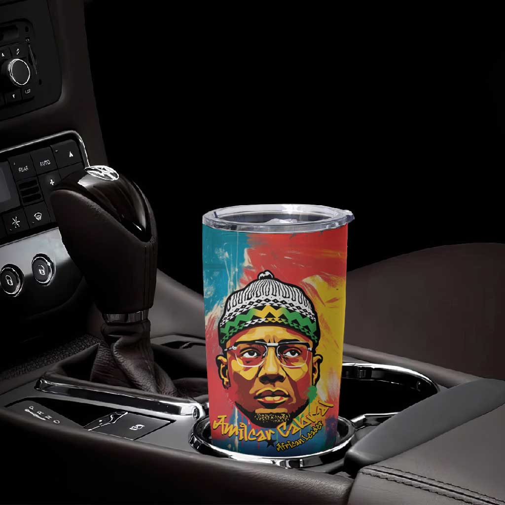 Amilcar Cabral Tumbler Cup Armed Activist Quote Raised Fist African Liberation Tribute - Colorful Paint Stroke - African Pride