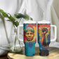 Amilcar Cabral Tumbler With Handle Armed Activist Quote Raised Fist African Liberation Tribute - Colorful Paint Stroke - African Pride