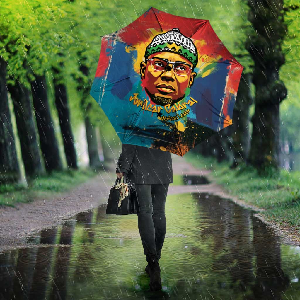 Amilcar Cabral Umbrella Armed Activist Quote Raised Fist African Liberation Tribute - Colorful Paint Stroke - African Pride