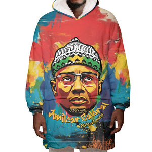 Amilcar Cabral Wearable Blanket Hoodie Armed Activist Quote Raised Fist African Liberation Tribute - Colorful Paint Stroke - African Pride