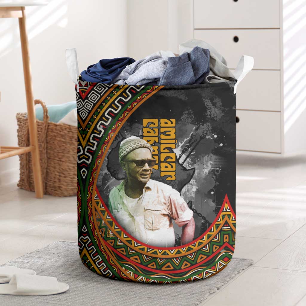 Amilcar Cabral Laundry Basket African Map with Chains Freedom Theme Revolutionary Liberation Tribute - African Pride