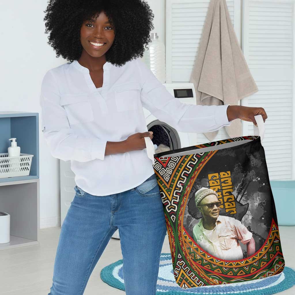 Amilcar Cabral Laundry Basket African Map with Chains Freedom Theme Revolutionary Liberation Tribute - African Pride