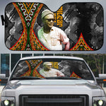 Amilcar Cabral Auto Sun Shade African Map with Chains Freedom Theme Revolutionary Liberation Tribute - African Pride