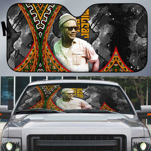 Amilcar Cabral Auto Sun Shade African Map with Chains Freedom Theme Revolutionary Liberation Tribute - African Pride