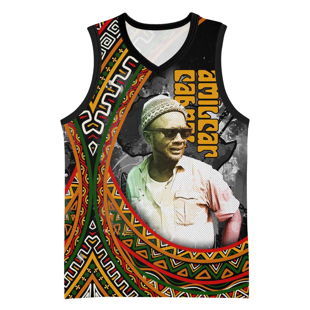 Amilcar Cabral Basketball Jersey African Map with Chains Freedom Theme Revolutionary Liberation Tribute - African Pride