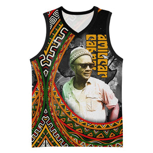 Amilcar Cabral Basketball Jersey African Map with Chains Freedom Theme Revolutionary Liberation Tribute - African Pride