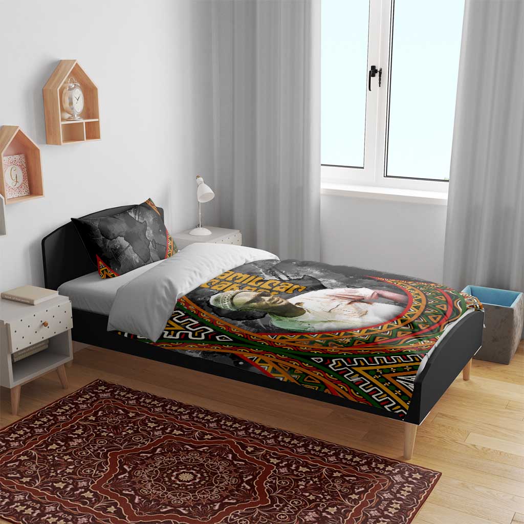 Amilcar Cabral Bedding Set African Map with Chains Freedom Theme Revolutionary Liberation Tribute - African Pride