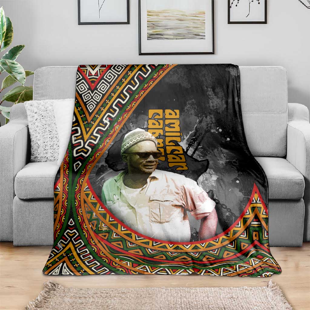 Amilcar Cabral Blanket African Map with Chains Freedom Theme Revolutionary Liberation Tribute - African Pride