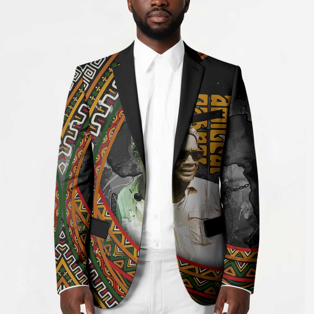 Amilcar Cabral Blazer African Map with Chains Freedom Theme Revolutionary Liberation Tribute - African Pride