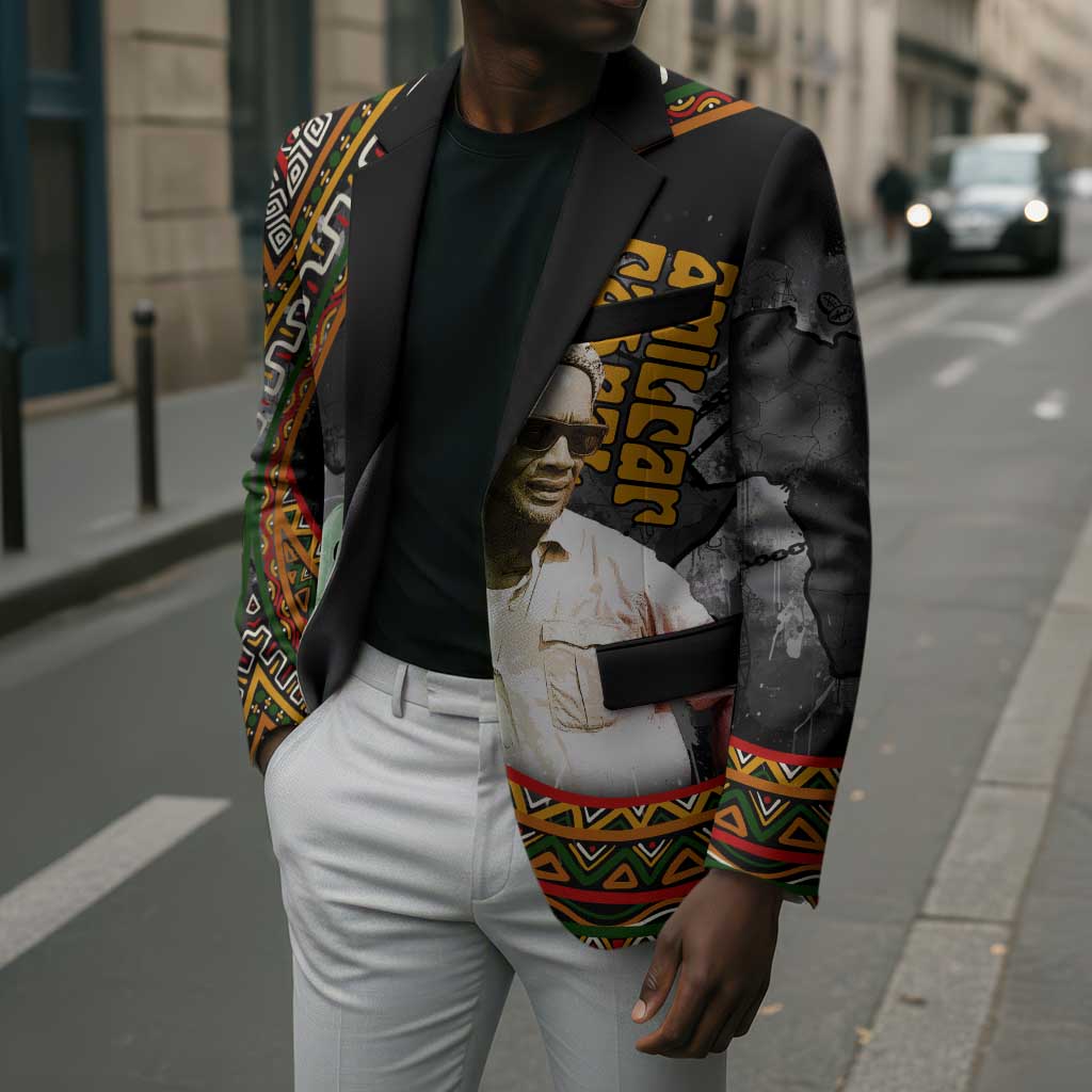 Amilcar Cabral Blazer African Map with Chains Freedom Theme Revolutionary Liberation Tribute - African Pride