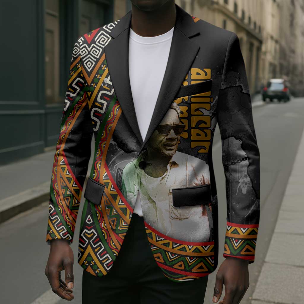 Amilcar Cabral Blazer African Map with Chains Freedom Theme Revolutionary Liberation Tribute - African Pride