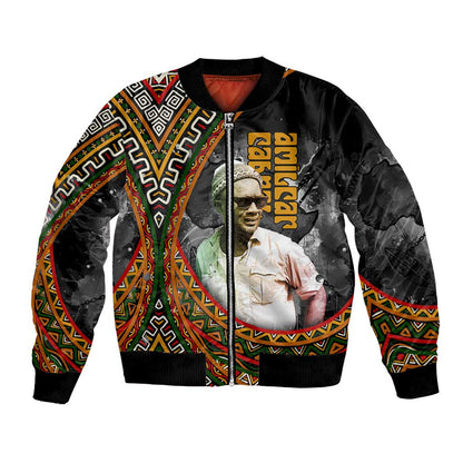 Amilcar Cabral Bomber Jacket African Map with Chains Freedom Theme Revolutionary Liberation Tribute - African Pride