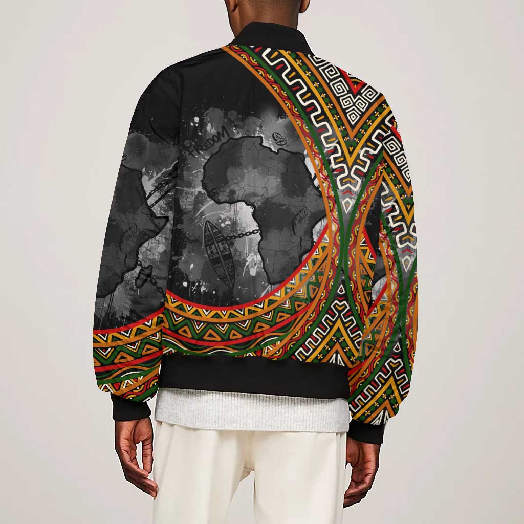 Amilcar Cabral Bomber Jacket African Map with Chains Freedom Theme Revolutionary Liberation Tribute - African Pride