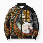 Amilcar Cabral Bomber Puffer Jacket African Map with Chains Freedom Theme Revolutionary Liberation Tribute - African Pride