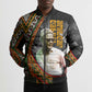 Amilcar Cabral Bomber Puffer Jacket African Map with Chains Freedom Theme Revolutionary Liberation Tribute - African Pride