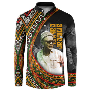 Amilcar Cabral Button Sweatshirt African Map with Chains Freedom Theme Revolutionary Liberation Tribute
