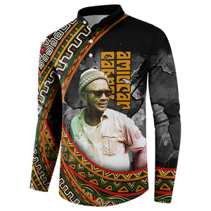 Amilcar Cabral Button Sweatshirt African Map with Chains Freedom Theme Revolutionary Liberation Tribute