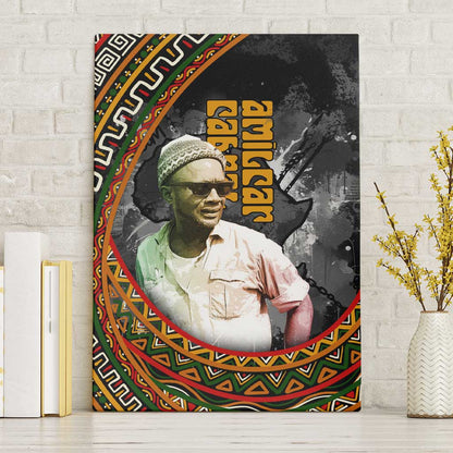 Amilcar Cabral Canvas Wall Art African Map with Chains Freedom Theme Revolutionary Liberation Tribute - African Pride