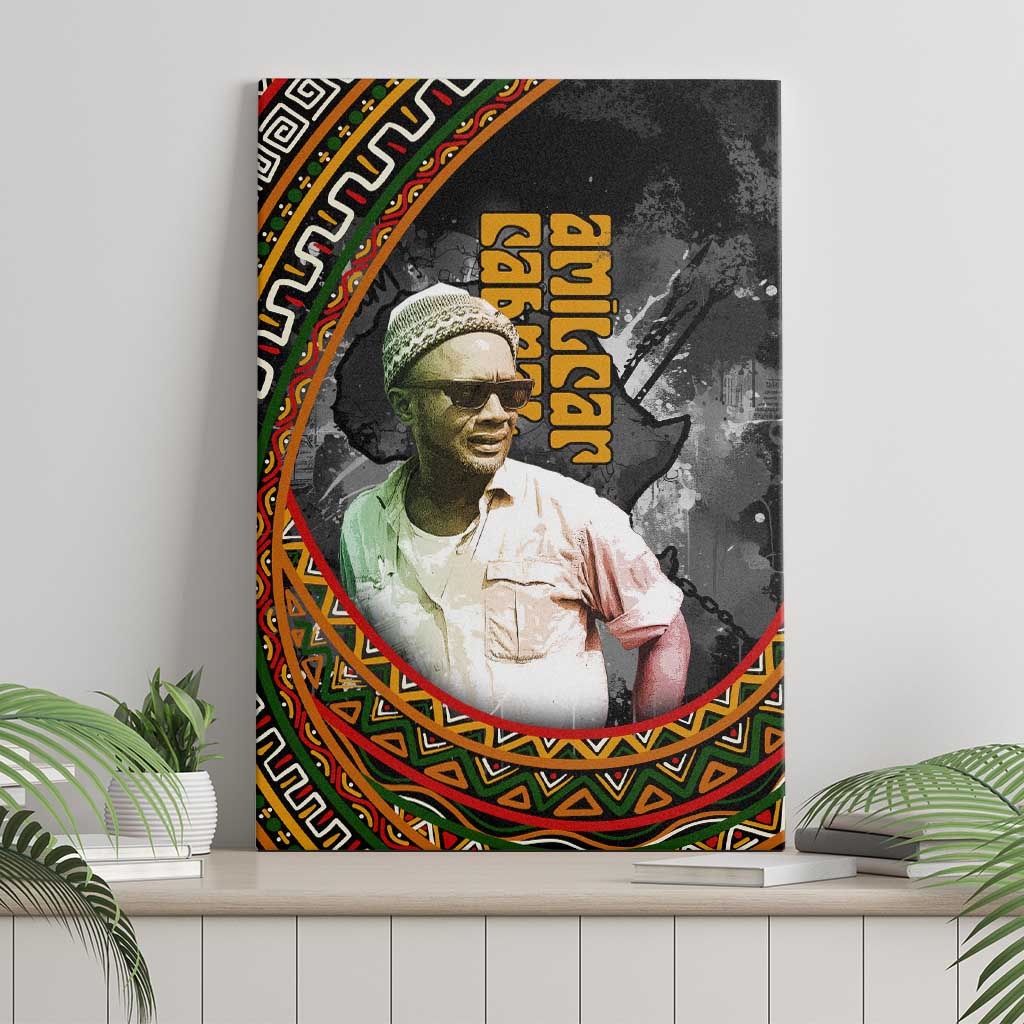 Amilcar Cabral Canvas Wall Art African Map with Chains Freedom Theme Revolutionary Liberation Tribute - African Pride