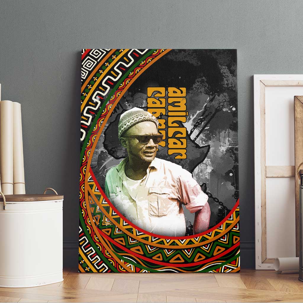 Amilcar Cabral Canvas Wall Art African Map with Chains Freedom Theme Revolutionary Liberation Tribute - African Pride