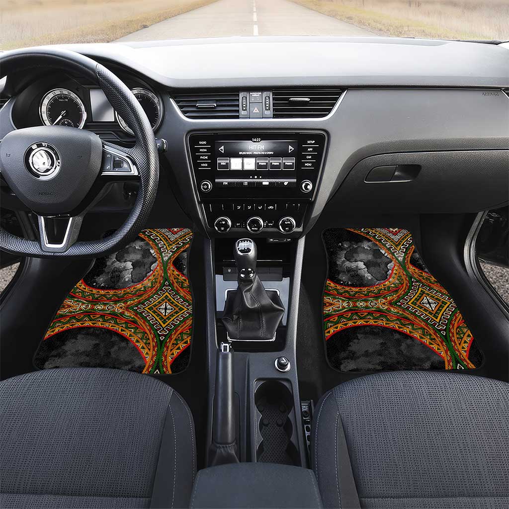 Amilcar Cabral Car Mats African Map with Chains Freedom Theme Revolutionary Liberation Tribute - African Pride