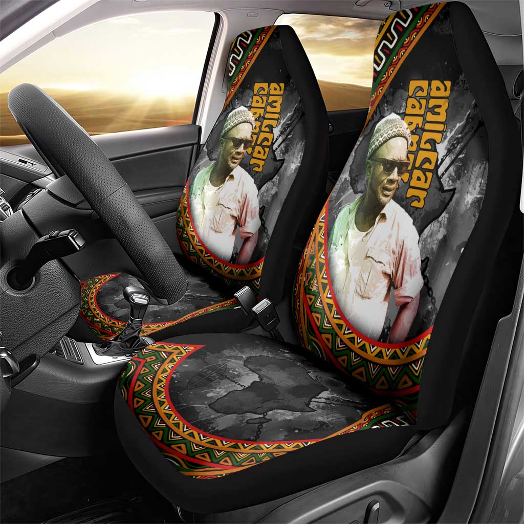 Amilcar Cabral Car Seat Cover African Map with Chains Freedom Theme Revolutionary Liberation Tribute - African Pride