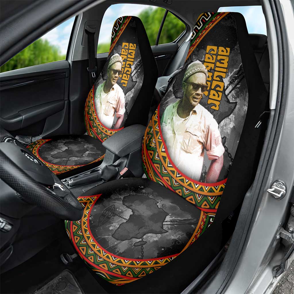 Amilcar Cabral Car Seat Cover African Map with Chains Freedom Theme Revolutionary Liberation Tribute - African Pride