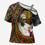 Amilcar Cabral Cross Shoulder Shirt African Map with Chains Freedom Theme Revolutionary Liberation Tribute - African Pride