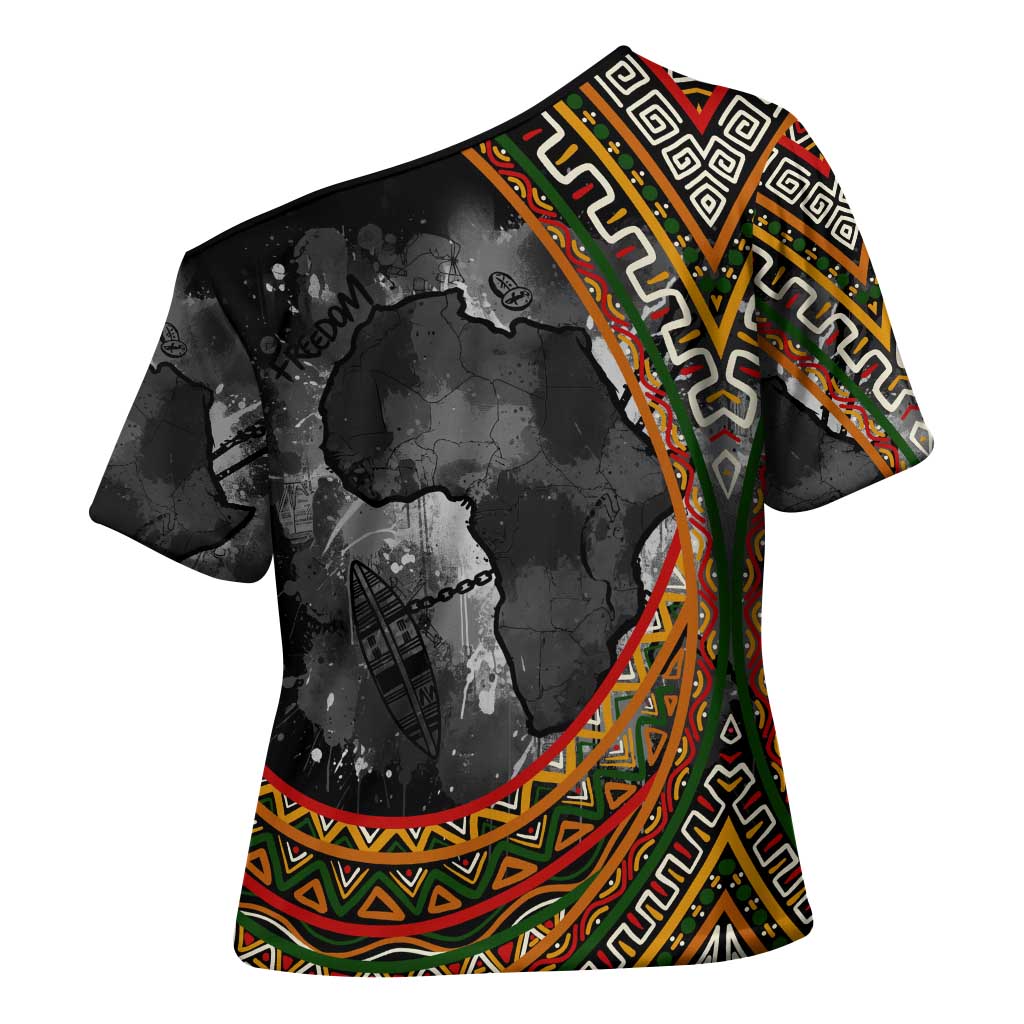 Amilcar Cabral Cross Shoulder Shirt African Map with Chains Freedom Theme Revolutionary Liberation Tribute - African Pride