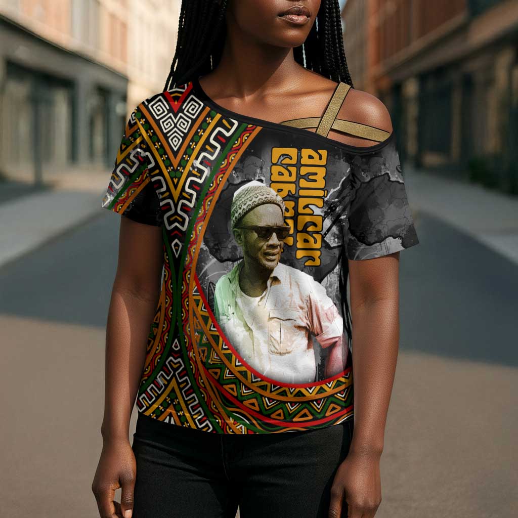 Amilcar Cabral Cross Shoulder Shirt African Map with Chains Freedom Theme Revolutionary Liberation Tribute - African Pride