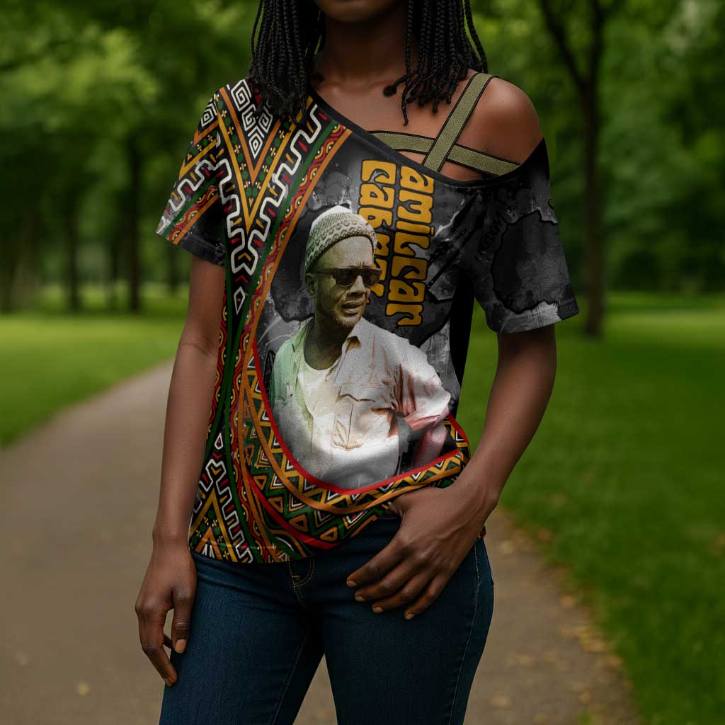 Amilcar Cabral Cross Shoulder Shirt African Map with Chains Freedom Theme Revolutionary Liberation Tribute - African Pride