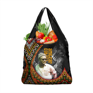 Amilcar Cabral Grocery Bag African Map with Chains Freedom Theme Revolutionary Liberation Tribute - African Pride