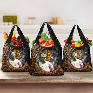 Amilcar Cabral Grocery Bag African Map with Chains Freedom Theme Revolutionary Liberation Tribute - African Pride