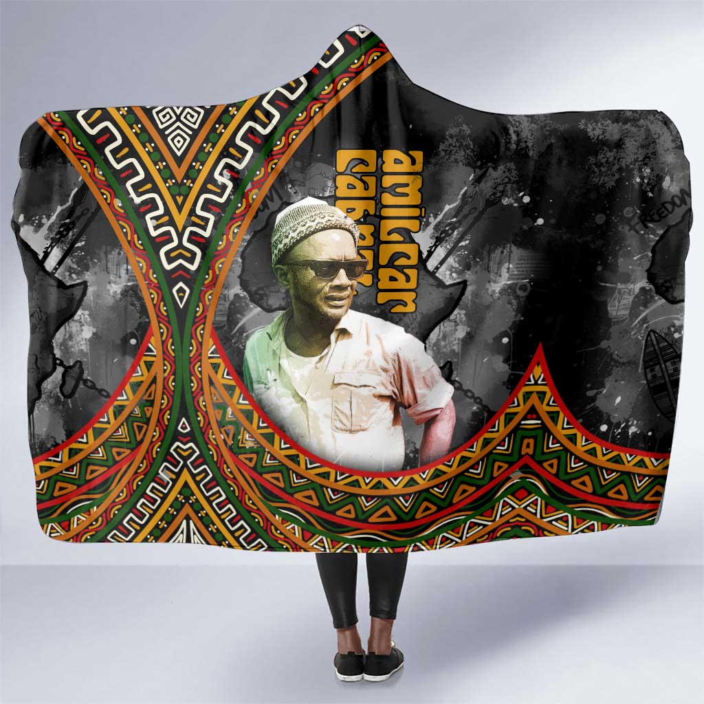 Amilcar Cabral Hooded Blanket African Map with Chains Freedom Theme Revolutionary Liberation Tribute - African Pride