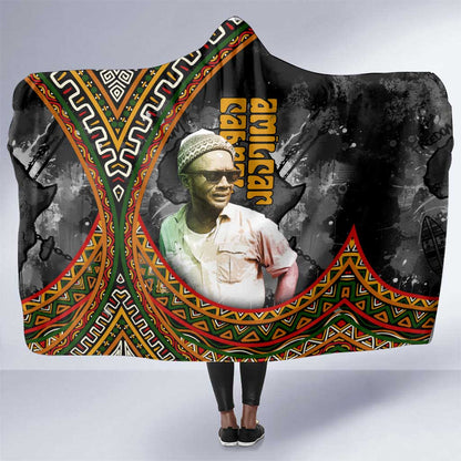 Amilcar Cabral Hooded Blanket African Map with Chains Freedom Theme Revolutionary Liberation Tribute - African Pride