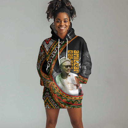 Amilcar Cabral Hoodie Dress African Map with Chains Freedom Theme Revolutionary Liberation Tribute - African Pride