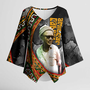 Amilcar Cabral Kimono Sleeve Blouse African Map with Chains Freedom Theme Revolutionary Liberation Tribute - African Pride