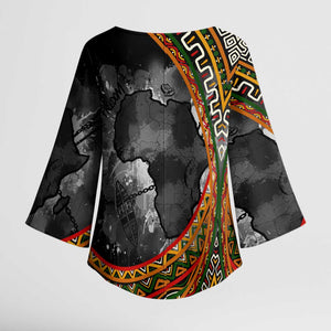 Amilcar Cabral Kimono Sleeve Blouse African Map with Chains Freedom Theme Revolutionary Liberation Tribute - African Pride