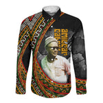 Amilcar Cabral Long Sleeve Button Shirt African Map with Chains Freedom Theme Revolutionary Liberation Tribute - African Pride