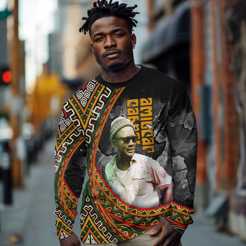 Amilcar Cabral Long Sleeve Shirt African Map with Chains Freedom Theme Revolutionary Liberation Tribute - African Pride